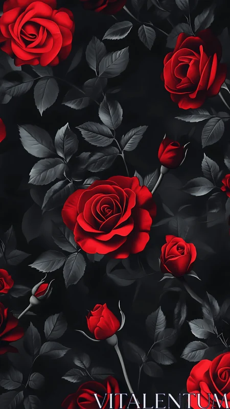 Crimson Roses Dance in Dramatic Evening Light