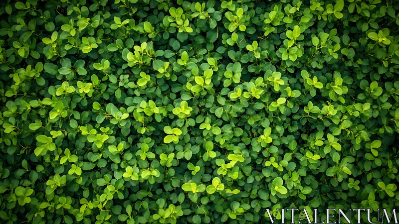 Dense green foliage fills frame in evenly lit overhead view