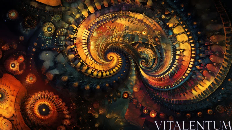 Spiral fractal vortices with concentric luminous microstructures