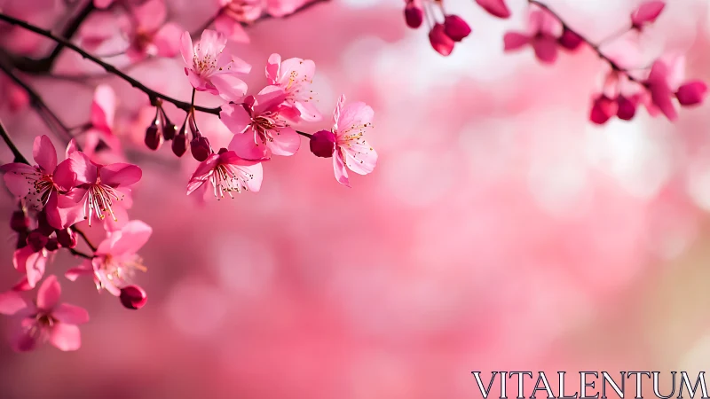 Cherry blossoms with bokeh background and shallow depth of field.