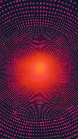 Radial concentric dot matrix around central orange light source.