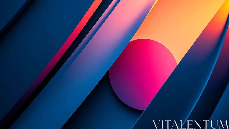 Layered gradient geometry with cylindrical core focus.