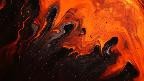 Molten Lava Flow Abstract Composition with Dynamic Heat