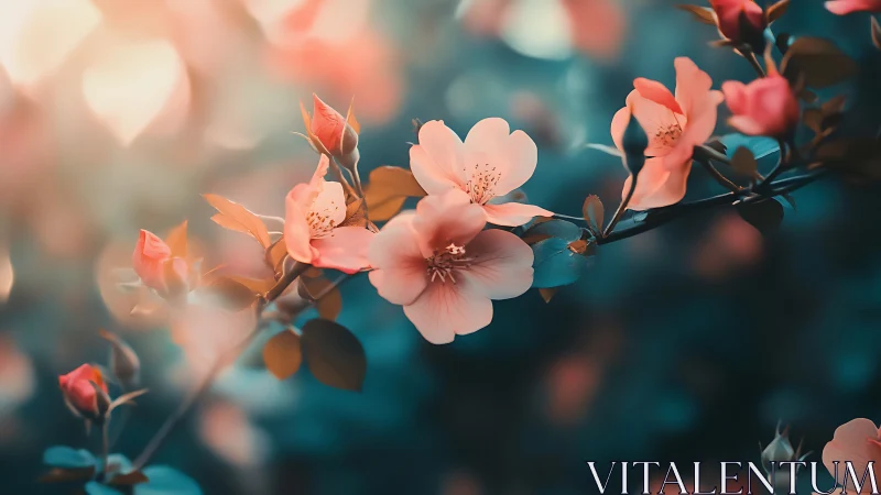 Soft Focus Botanical: Pink Blossoms in Ethereal Light.