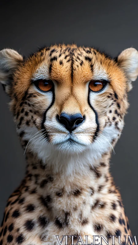 Cheetah stares ahead with intense amber-eyed focus.