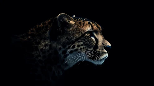 Felid Profile Study: High-Contrast Chiaroscuro Illumination Reveals Morphological Precision.