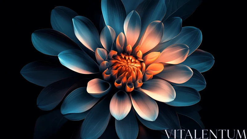 Neon-Illuminated Composite Flower With Radial Symmetry and Chromatic Gradient Transitions.