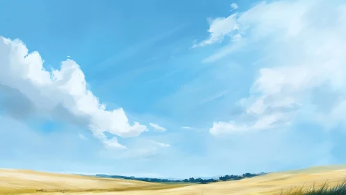 Digital landscape depicts open field under expansive sky