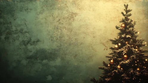 Cozy Christmas tree glowing softly in a dreamy winter corner.