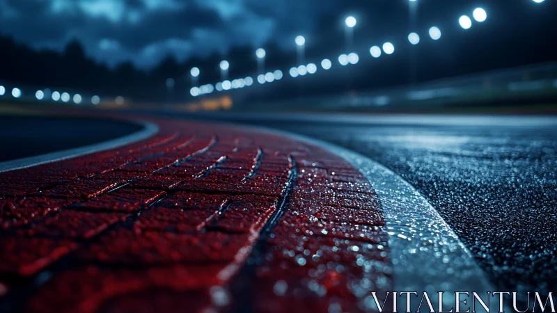 Rain-slick racing curb under restless midnight floodlights.