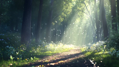 Luminous Corridor: Where Sunbeams Dance Through Ancient Timber.