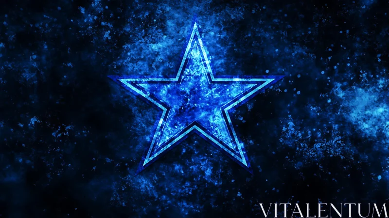 Luminous blue star glowing in a stormy cosmic haze.