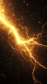 Golden electrical discharge across dark background.