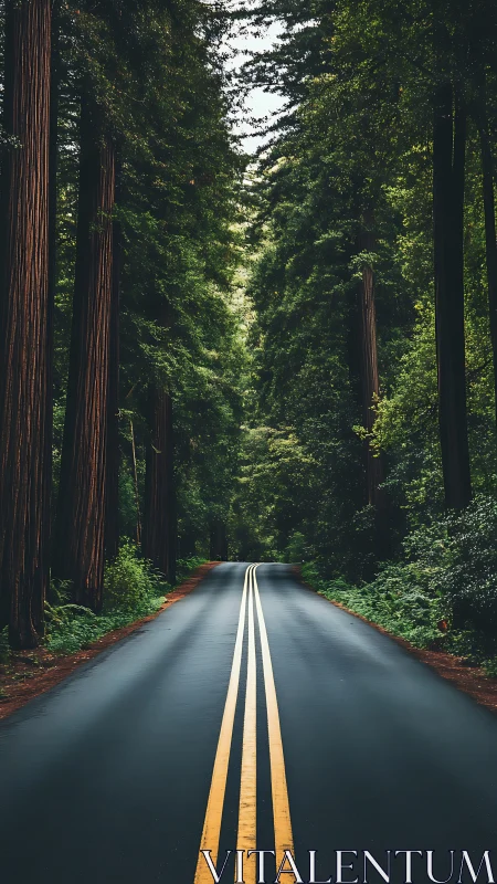 Golden Lines Guide You Into Towering Redwood Cathedral.