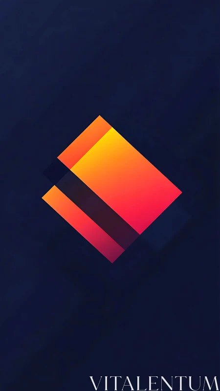 Soft sunrise square glowing against deep midnight blue.