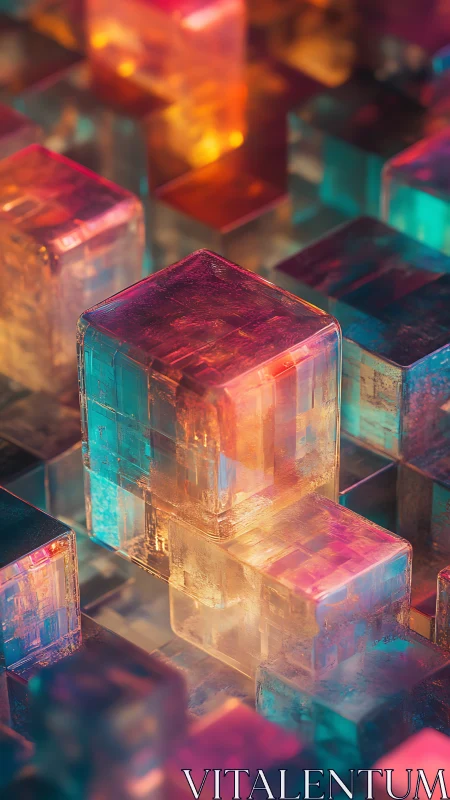 Translucent voxel columns exhibit refractive color scattering behavior