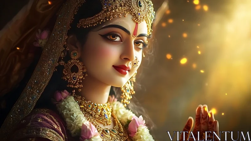 Divine-inspired portrait glows in warm ceremonial light