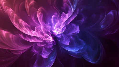 Radiant nebula bloom in swirling violet fractal light.