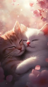 Two Adorable Cats Share a Tender Moment Together