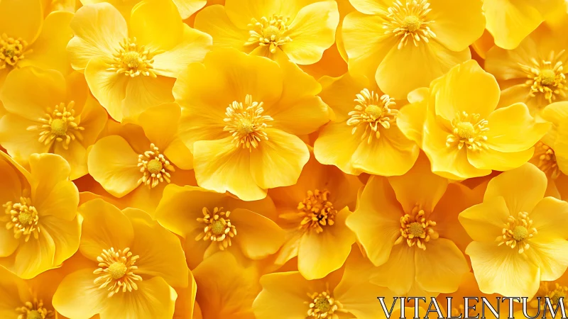 Brilliant Yellow Flowers Create a Cheerful Garden Scene