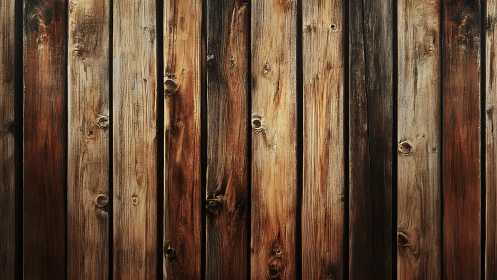 Vertically arrayed timber planks with weathered grain topology.