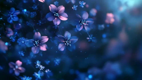 Luminescent Flowers in Twilight Gradient.