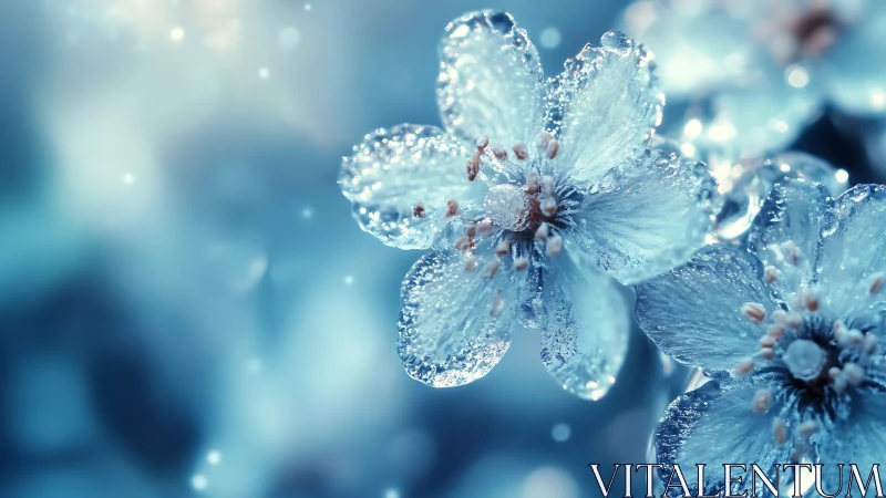 Frost-Encrusted Flowers in Crystalline Macro Detail.