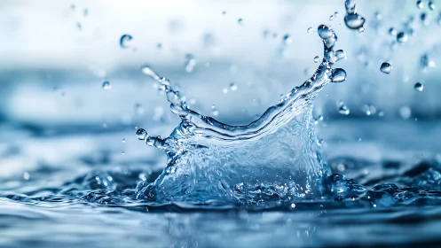 High-speed macro capture of clear water splash detail.