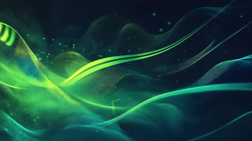 Glowing teal waves drifting through a dreamy digital night.