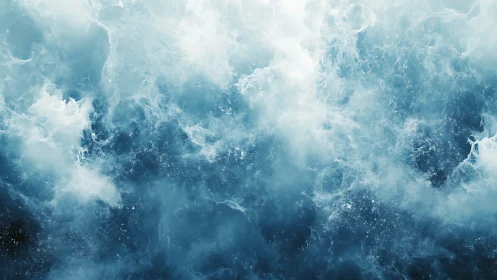 Turbulent aqueous vortex with high-frequency foam dispersion.