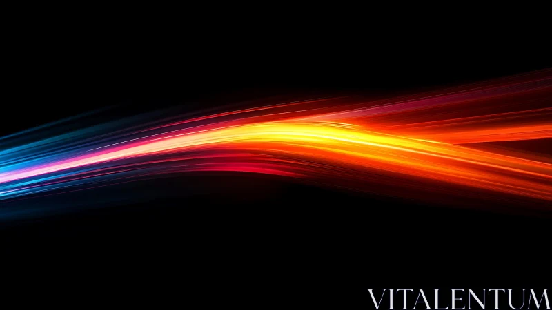 Vibrant Abstract Light Streaks on Black Background, Digital Art.