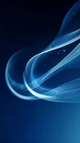 Gentle blue light ribbons swirling through a starry night.