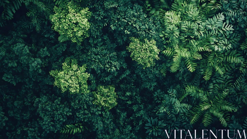 Emerald canopy from above, where quiet leaves softly shimmer.