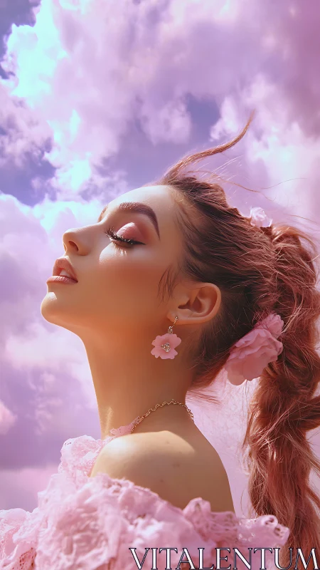 Side-profile portrait isolates soft pink tones in diffused skylight