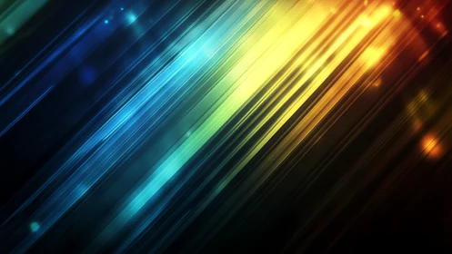 Prismatic light streaks in vibrant diagonal motion across space.