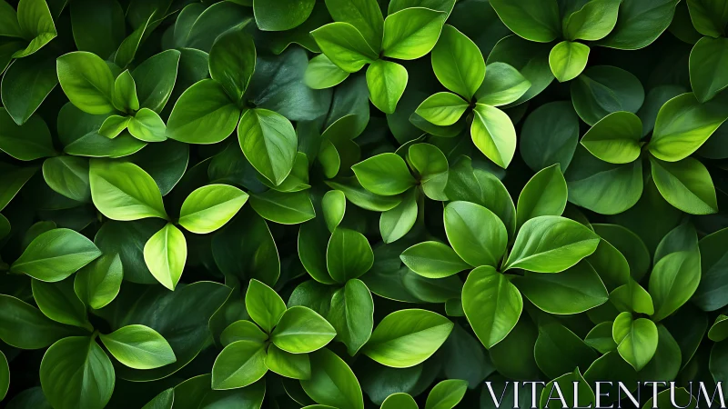 Dense cluster of overlapping green foliage leaves pattern.