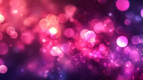 Vivid Pink and Purple Bokeh Lights Abstract Digital Art.