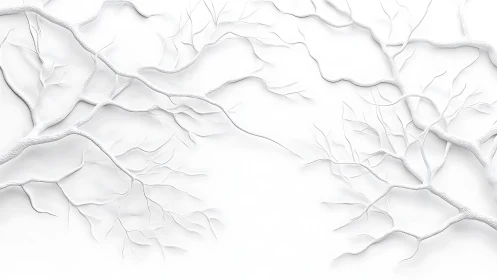 Minimalist white tree branches on textured background, modern style.