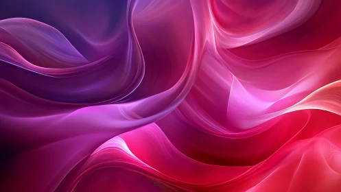 Digital painting of flowing magenta and violet ribbon planes.