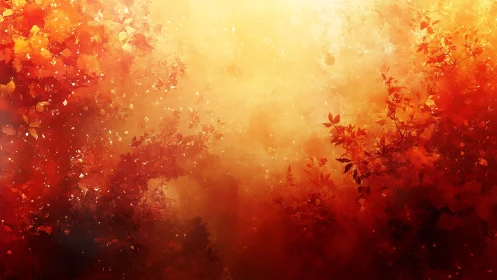 Luminescent Autumn Foliage with Diffuse Light Dispersion.