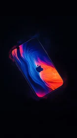 Holographic iPhone Smartphone Display. Neon Digital Abstract.