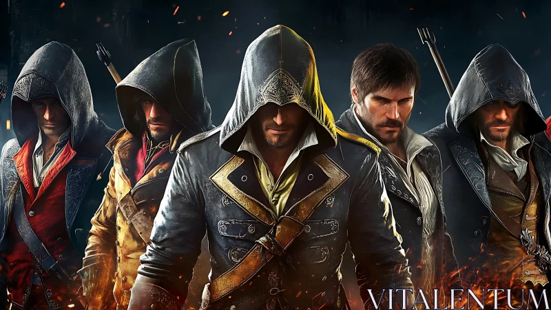 Hooded rogue characters in detailed fantasy game artwork.