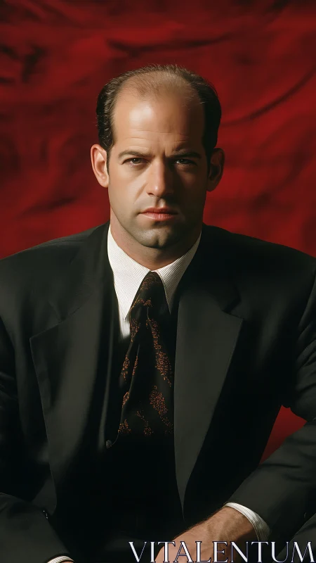 Confident businessman in a classic dark suit portrait.