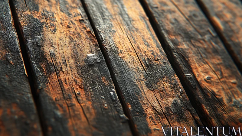 Close-up view of weathered wooden planks surface texture.