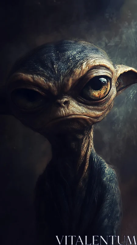 Textured extraterrestrial portrait shows high-detail subsurface scattering