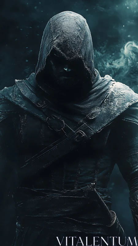 Hooded stealth operative in frostworn tactical leathers.