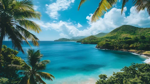 Tropical Paradise: Where Palms Kiss Crystalline Waters