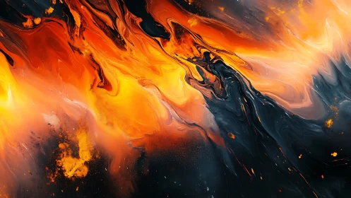 Fluid dynamics lava simulation displaying turbulent convection with chromatic stratification