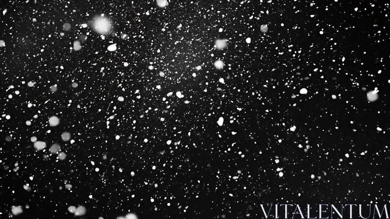 High-contrast nocturnal snowfall captured in motion field.