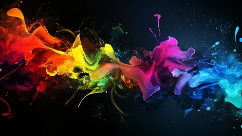 Spectrum of abstract color streaks on dark background.